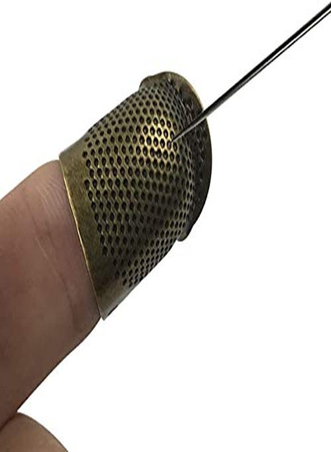 Moira Pack of 2 Adjustable Brass Finger Protector Thimble for Sewing Embroidery Needlework (Small) - Image 5